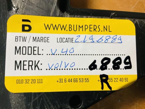 Onderplaat Volvo V40-31455220 Bumperlip 2-R1-6889R