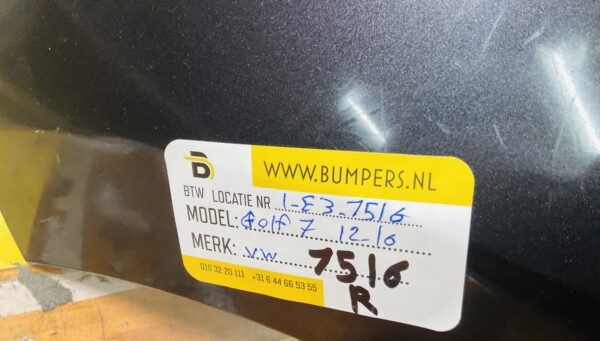 Bumper Volkswagen Golf 7 2012-2016 Achterbumper 1-E3-7516R