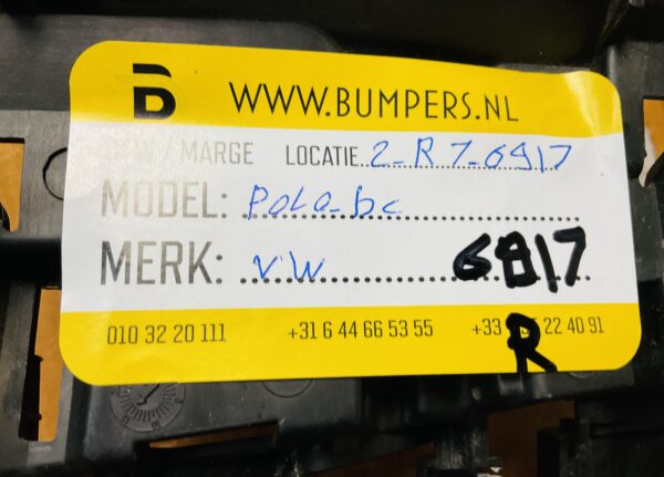 Gril Volkswagen Polo 6c 6C0853677 bumper 2- R2-6917R