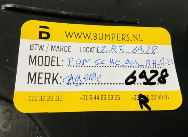 Bumper Rooster Porsche Cayenne GY RH 2017-2021 2-R5-6928R