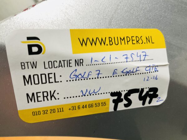 BUMPER Volkswagen Golf 7 E-Golf EGolf GTE  5GE807221B  2012-2016 VOORBUMPER 1-C1-7547z