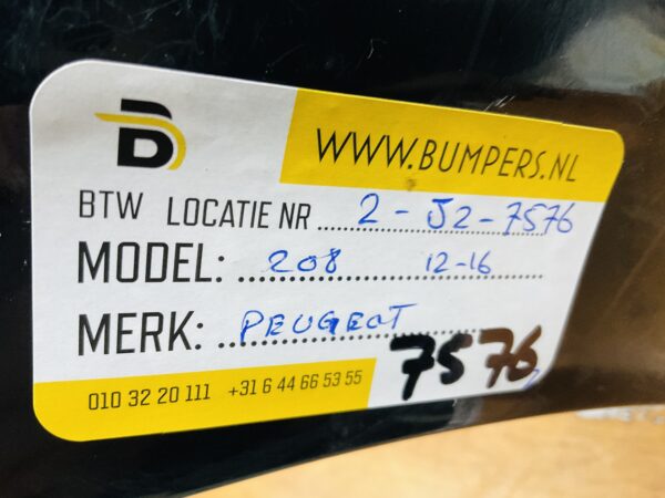 BUMPER Peugeot 208  2012-2016 VOORBUMPER 2-J2-7576z