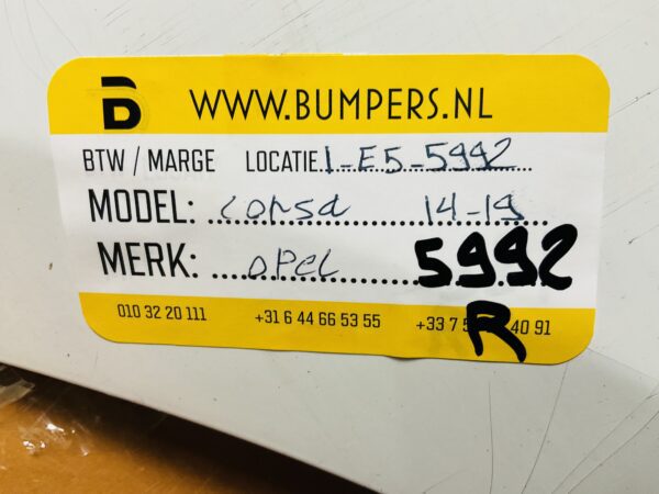 Bumper Opel Corsa 2014-2019 Achterbumper 1-E5-5992R