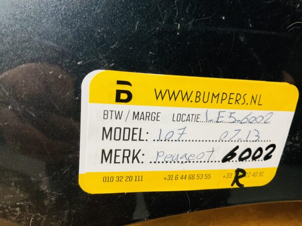 Bumper Peugeot 107 2007-2013 Achterbumper 1-E5-6002R