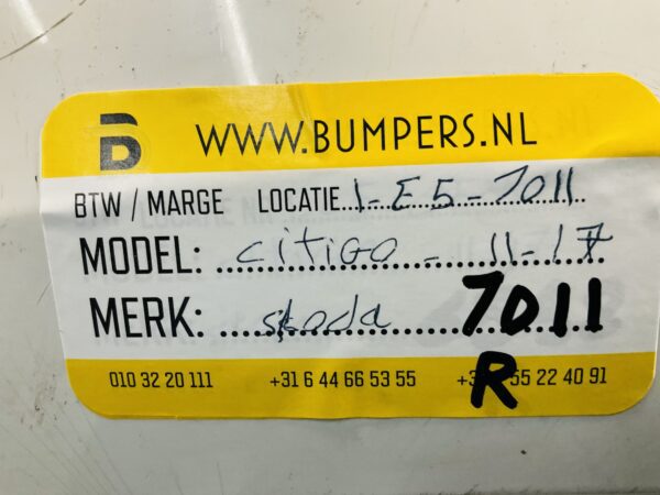 Bumper Skoda Citigo 2011-2017 Achterbumper 1-E5-7011R