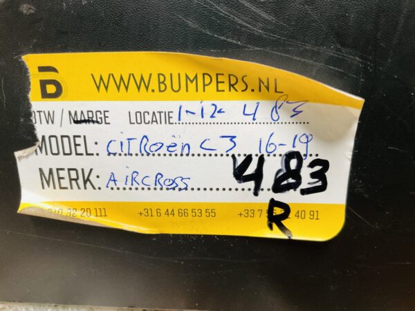 Bumper Citroen C3 Air Cross 2016-2019Achterbumper 1-E4-483R