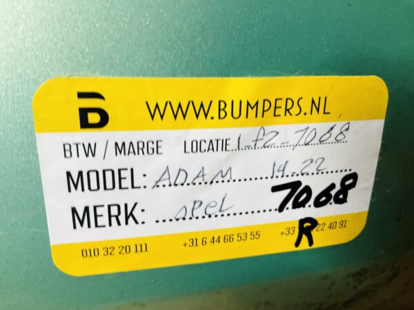 Bumper Opel Adam 2014-2022 Achterbumper 1-E10-7068R