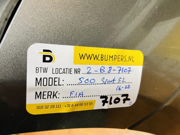 BUMPER Fiat 500 Sport Facelift 2016-2022 VOORBUMPER 2-B8-7107z