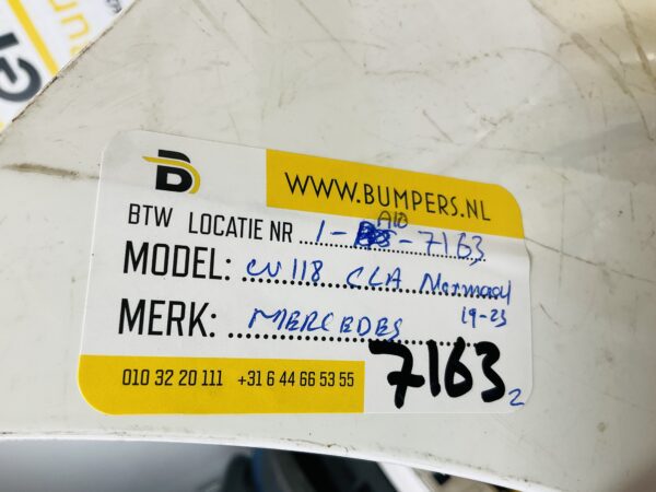 BUMPER Mercedes CLA Klasse W118 Normaal 2019-2023 VOORBUMPER 1-A10-7163z