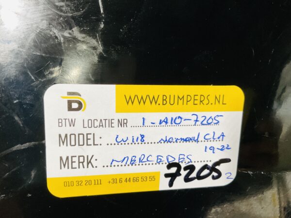 BUMPER Mercedes CLA Klasse W118 Normaal 2019-2022 VOORBUMPER 1-A10-7205z