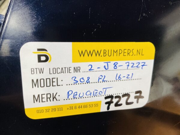 BUMPER Peugeot 308 Facelift Normaal  2016-2021 VOORBUMPER 2-J8-7227z