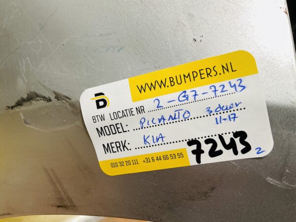BUMPER Kia Picanto 3deur 2011-2017 VOORBUMPER 2-G2-7243z