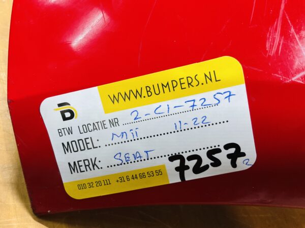 BUMPER Seat Mii  2011-2022 VOORBUMPER 2-C1-7257z