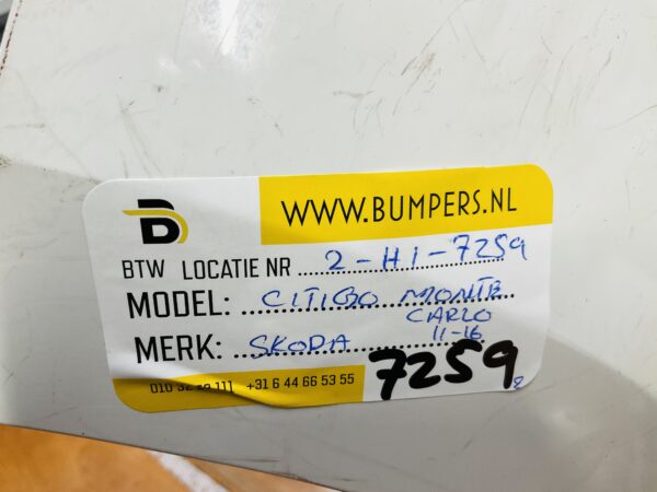 BUMPER Skoda Citigo  Monte Carlo 2011-2016 VOORBUMPER 2-H1-7259z