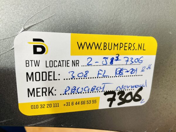 BUMPER Peugeot 308 Normaal  2012-2016 VOORBUMPER 2-J3-7306z