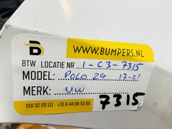 BUMPER Volkswagen Polo 2G 2017-2021 VOORBUMPER 1-C3-7315z