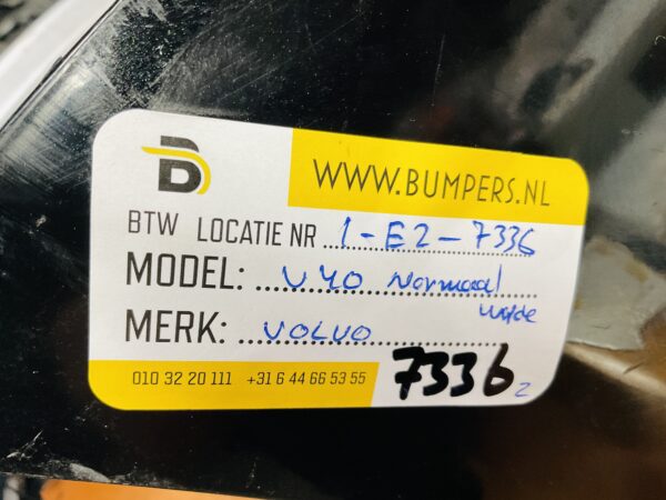 BUMPER Volvo V40 Normaal 4xpdc VOORBUMPER 1-E2-7336z