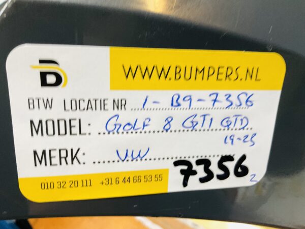 BUMPER Volkswagen Golf 8 GTI GTD 2019-2023 VOORBUMPER 1-B9-7356z