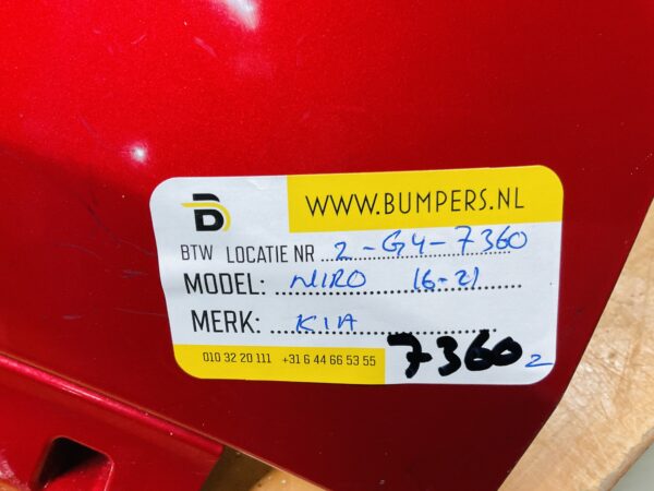 BUMPER Kia Niro Kaal 2016-2021 VOORBUMPER 2-G4-7360z
