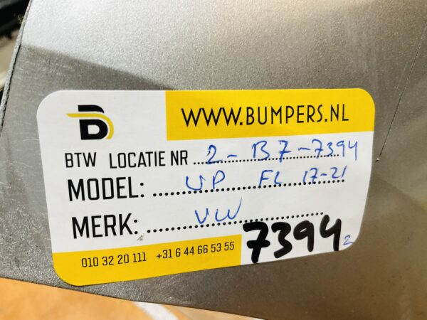 BUMPER Volkswagen UP Facelift 2017-2023 VOORBUMPER 2-B7-7394z
