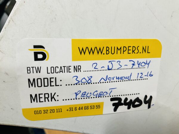 BUMPER Peugeot 308 Normaal  2012-2016 VOORBUMPER 2-J3-7404z
