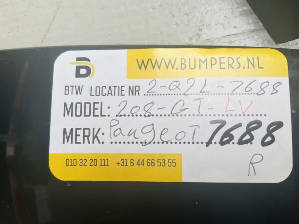 Zijscherm strip Peugeot 208 9844358780 LV Links Voor  GT Line 2-Q2L-7688R