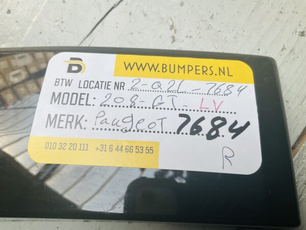 Zijscherm strip Peugeot 208 9844358780 LV Links Voor  GT Line 2-Q2L-7684R