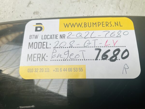 Zijscherm strip Peugeot 208 9844358780 LV Links Voor  GT Line 2-Q2L-7680R