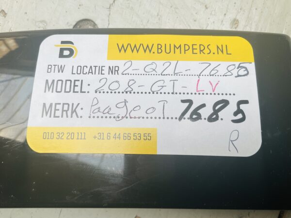 Zijscherm strip Peugeot 208 9844358780 LV Links Voor  GT Line 2-Q2L-7685R