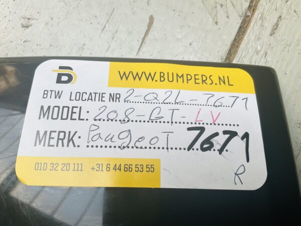 Zijscherm strip Peugeot 208 9844358780 LV Links Voor  GT Line 2-Q2L-7671R