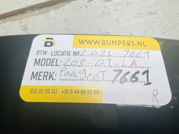 Zijscherm strip Peugeot 208 9823300580 LA Links Achter  GT Line 2-Q2L-7661R