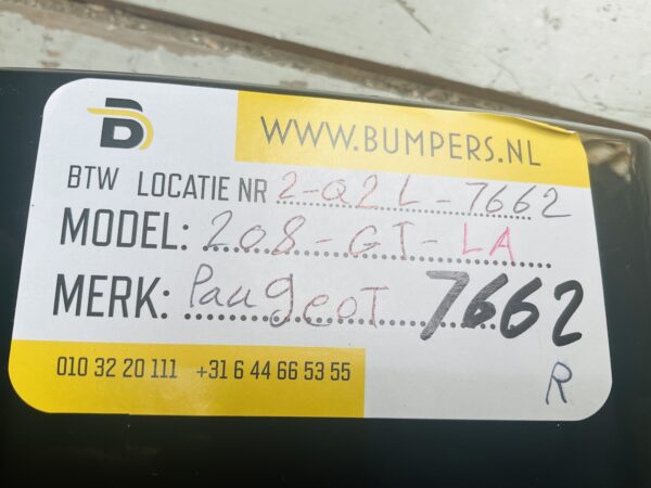 Zijscherm strip Peugeot 208 9823300580 LA Links Achter  GT Line 2-Q2L-7662R