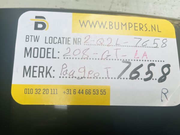 Zijscherm strip Peugeot 208 9823300580 LA Links Achter  GT Line 2-Q2L-7658R