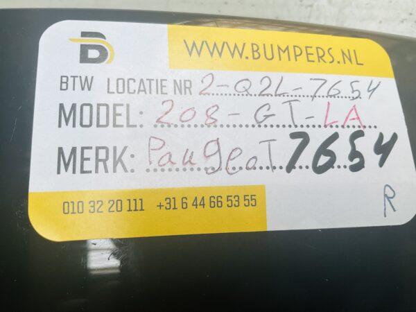 Zijscherm strip Peugeot 208 9823300580 LA Links Achter  GT Line 2-Q2L-7654R