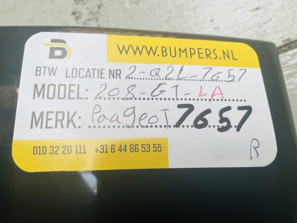 Zijscherm strip Peugeot 208 9823300580 LA Links Achter  GT Line 2-Q2L-7657R