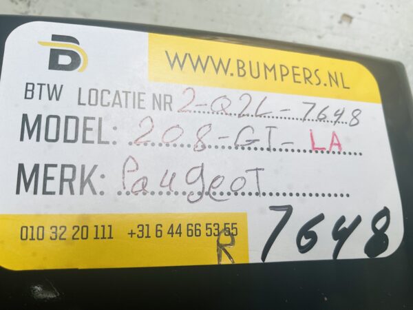 Zijscherm strip Peugeot 208 9823300580 LA Links Achter  GT Line 2-Q2L-7648R