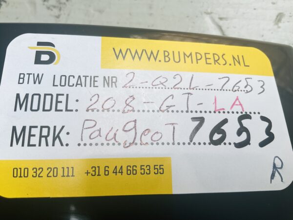 Zijscherm strip Peugeot 208 9823300580 LA Links Achter  GT Line 2-Q2L-7653R