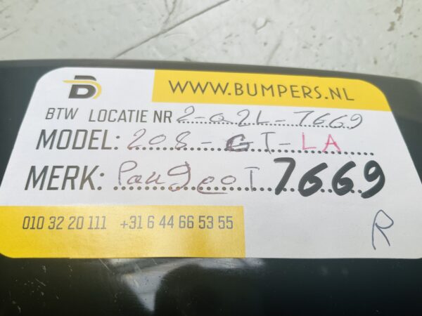 Zijscherm strip Peugeot 208 9823300580 LA Links Achter  GT Line 2-Q2L-7669R