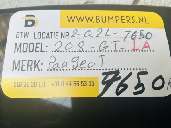 Zijscherm strip Peugeot 208 9823300580 LA Links Achter  GT Line 2-Q2L-7650R