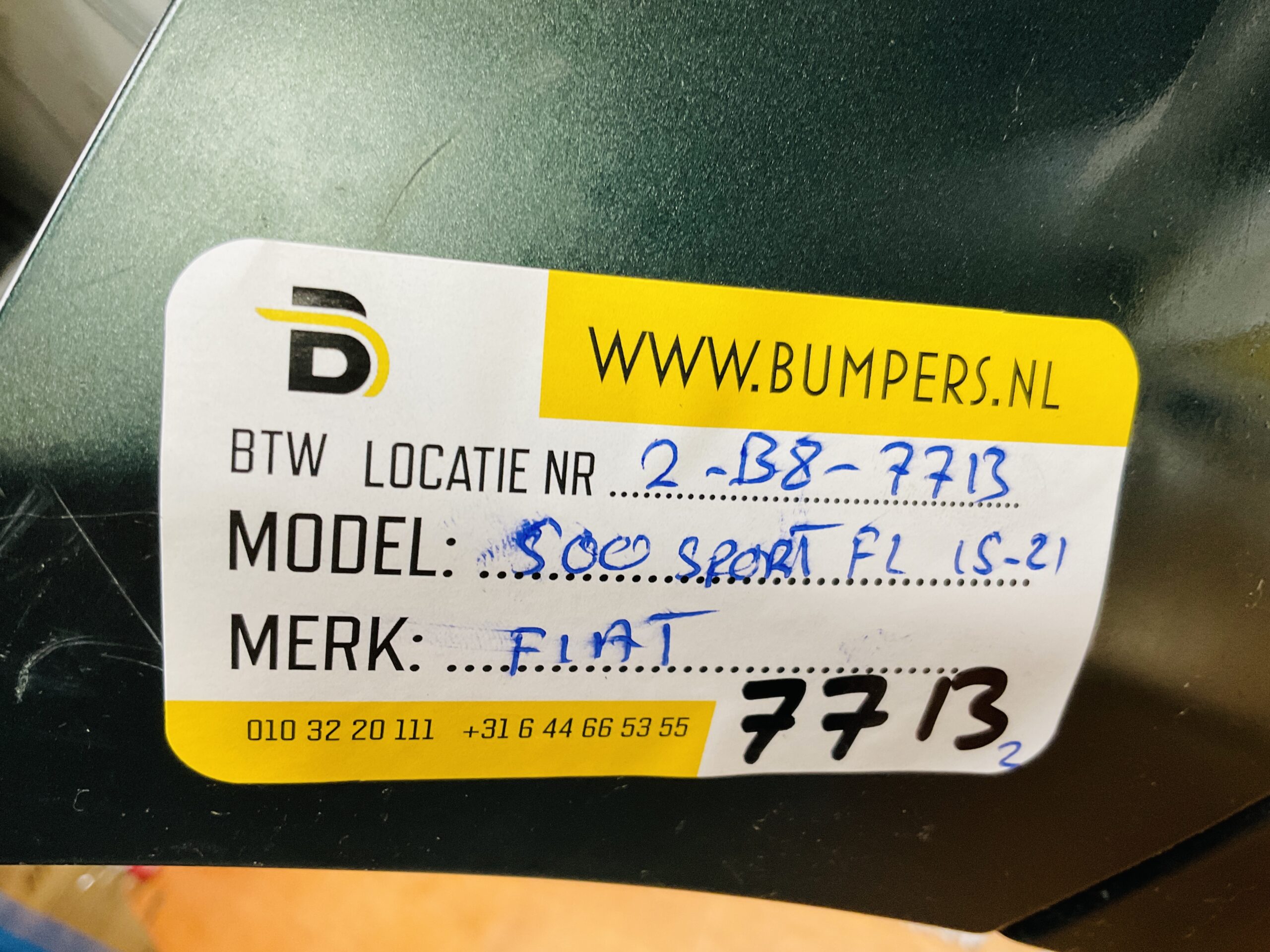 BUMPER Fiat 500 Sport Facelift 2016-2022 VOORBUMPER 2-B8-7713z