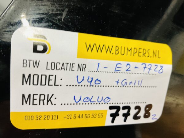 BUMPER Volvo V40 + Grill KLS VOORBUMPER 1-E2-7728z