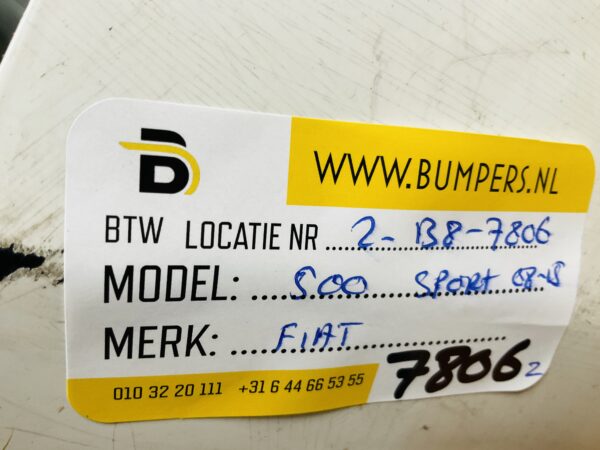 BUMPER Fiat 500 Sport 2008-2015 VOORBUMPER 2-B8-7806z