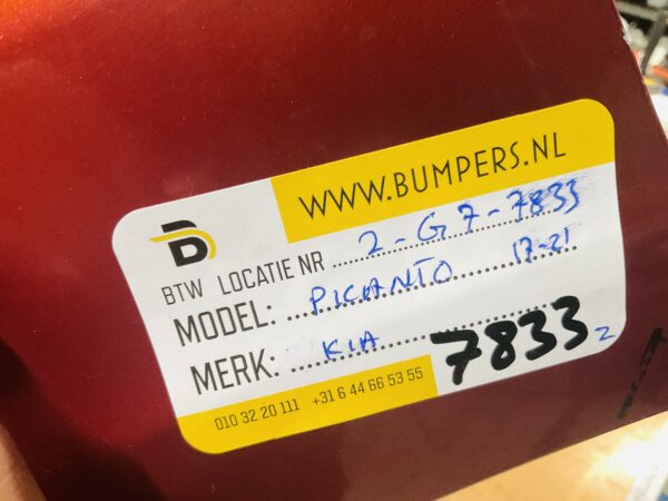 BUMPER Kia Picanto 2017-2021 VOORBUMPER 2-G7-7833z
