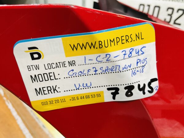 BUMPER Volkswagen Golf 7 Sportsvan Plus 2016-2018 VOORBUMPER 1-C2-7845z