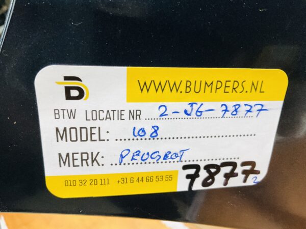 BUMPER Peugeot 108 2014-2023 VOORBUMPER 2-J6-7877z
