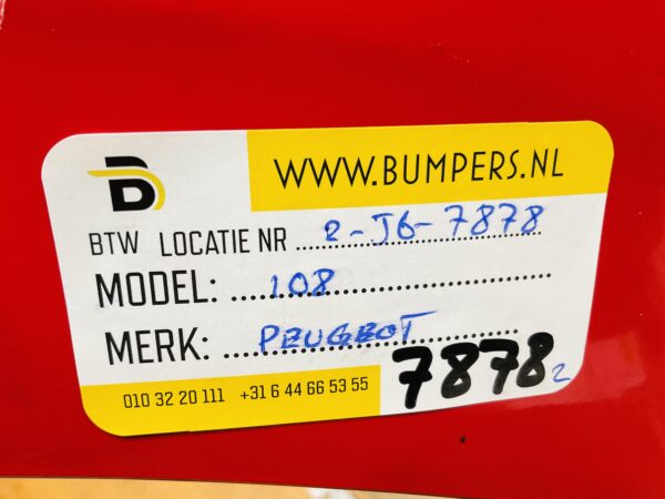 BUMPER Peugeot 108 2014-2023 VOORBUMPER 2-J6-7878z