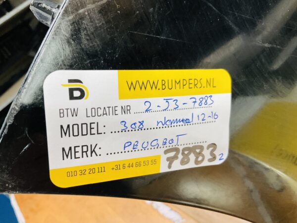 BUMPER Peugeot 308  Normaal 2012-2016 VOORBUMPER 2-J3-7883z