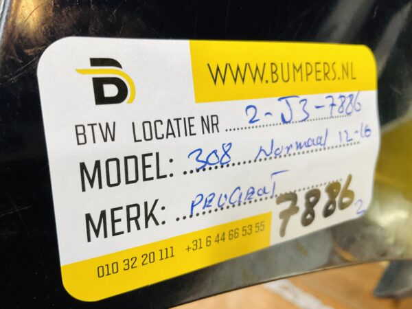 BUMPER Peugeot 308  Normaal 2012-2016 VOORBUMPER 2-J3-7886z