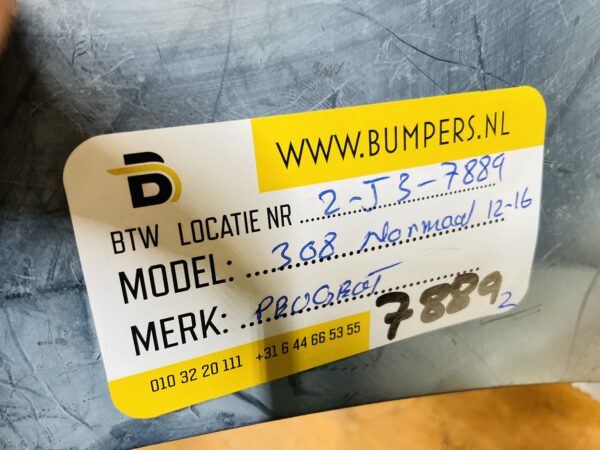 BUMPER Peugeot 308  Normaal 2012-2016 VOORBUMPER 2-J3-7889z
