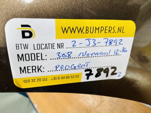 BUMPER Peugeot 308  Normaal 2012-2016 VOORBUMPER 2-J3-7892z